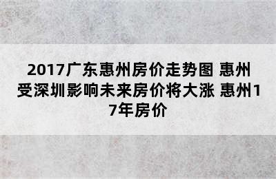 2017广东惠州房价走势图 惠州受深圳影响未来房价将大涨 惠州17年房价